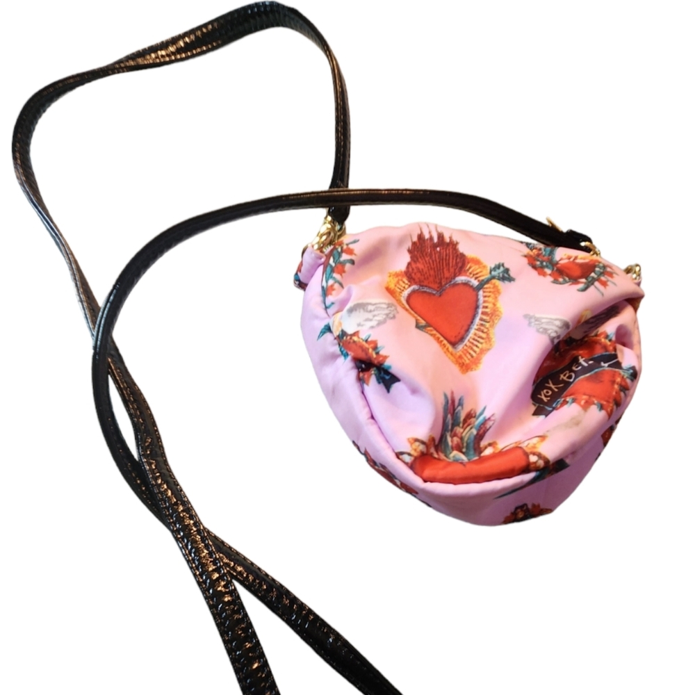 Betsy Johnson Bag Crossbody Pink Heart Purse Womens - Picture 10 of 10